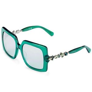 Swarovski Emerald Green Mirror Sunglasses.